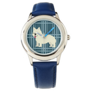 Relógio Frenchie Xadrez Blue