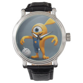 Relógio „Fröhliches Einaugenmonster mit Geisterfreund“