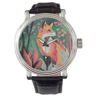 Relógio Fuchs Zauberwald Hand-Painted Nature Illustrations