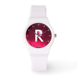 RELÓGIO FUCHSIA PINK RUBY GEMSTONE MONOGRAM