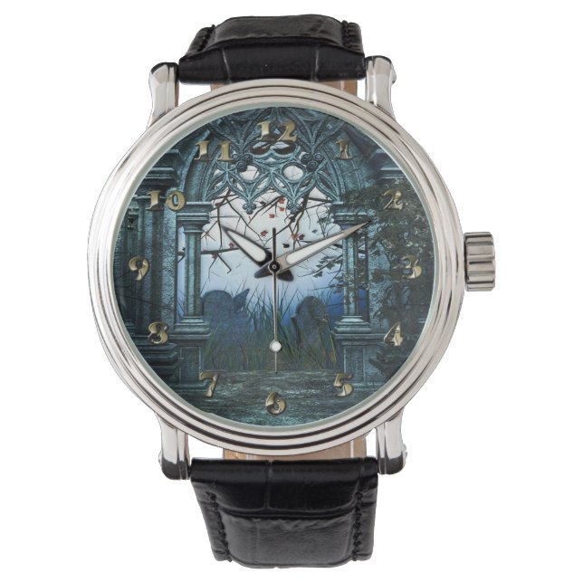 Relógio Fundo de cemitério escuro (Frente)