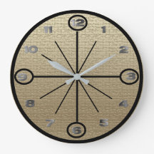 Relógio - Fundo de Linen com Numerais Metálicos