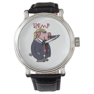 Relógio Funny Donald Trump Pig Cartografia Política