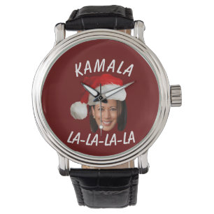 Relógio Funny Kamala Harris Face Papai Noel Natal