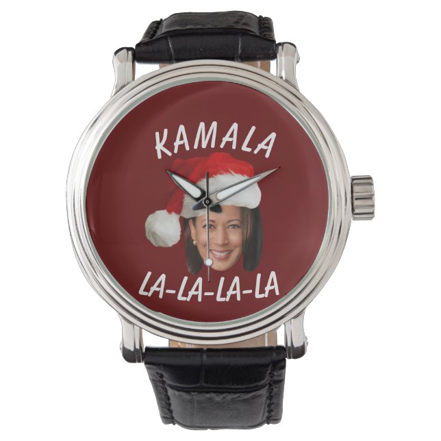 Relógio Funny Kamala Harris Face Papai Noel Natal (Frente)