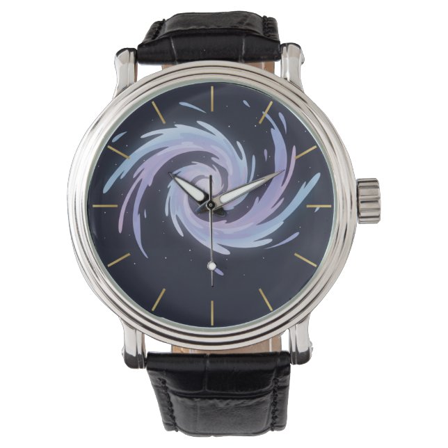 Relógio Galactic Spiral Galaxy Watch Cosmic Nebula Space  (Frente)