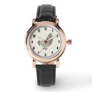 Relógio Galinha-Vintage E Galinha-Ticking-Strike