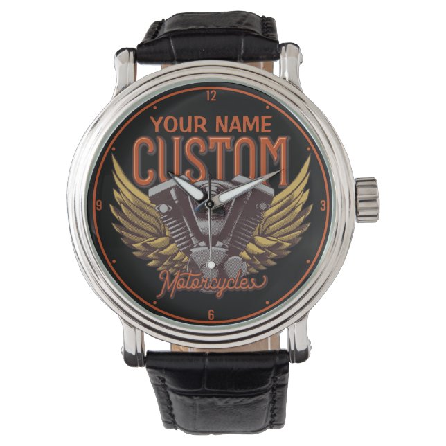 Relógio Garagem Personalizada de Eagle Wings Biker (Frente)