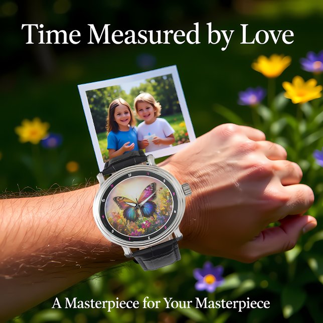 Relógio Garden's Embrace" - Vibrant Butterfly (Criador carregado)