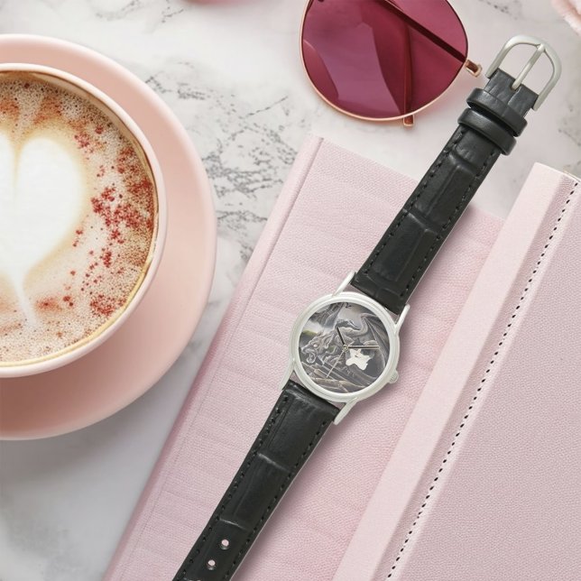 Relógio Gargoyle branco preto (Criador carregado)