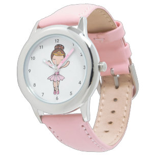 Relógio Garota Ballerina Rosa-Gelada com Tiara Watch