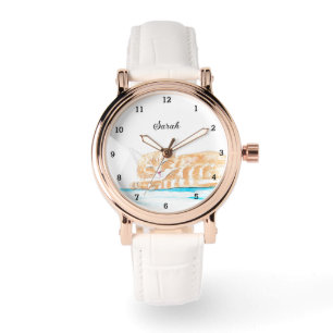 Relógio Gatinha Gelada Tabby Cat Animal Girly Woman