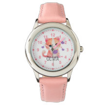 Gatinho Fofo Kitty Gato Rosa Nome Personalizado