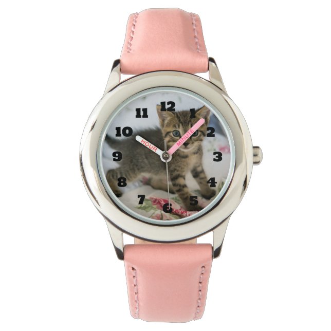 Relógio Gatinho Gatinho Gelado, Surpreso (Frente)