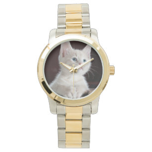 Relógio Gato branco e bonito