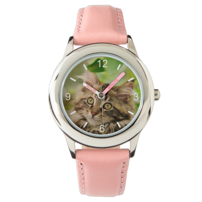Relógio Gato de Gato Gato Gato Gato Gato - Retrato de plac (Frente)