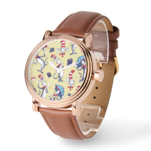 Relógio Gato No Chapéu   Padrão amarelo