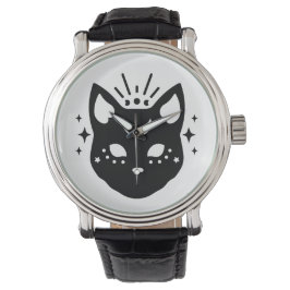 Relógio Gato Preto Místico