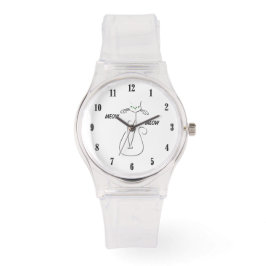 Relógio Gato Preto Slinky Meow Meow Texto Personalizado Ol