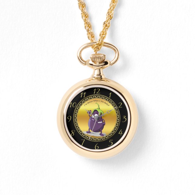 Relógio Gaveta de desenho animado com cabelo verde de olho (Frente)