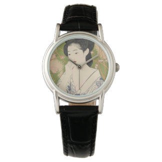 Relógio Geisha Kimono Woodcut Watch Japonês para Mulheres