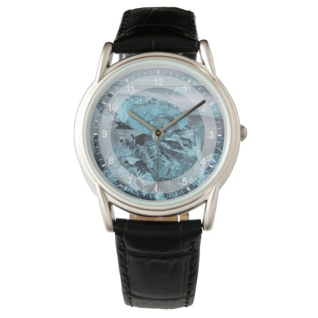 Relógio Gelo azul na praia, Islândia (Frente)