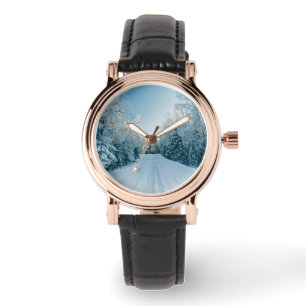 Relógio Gelo e neve   Frozen Winter Road Russia, Sibéria