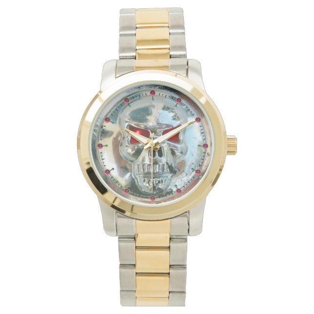 Relógio Gemas vermelho-rubi CRUZADO IMPRESSOS (Frente)