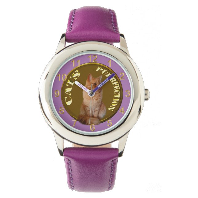Relógio Gengibre Gengibre Dourado, Crianças Roxo Watch (Frente)