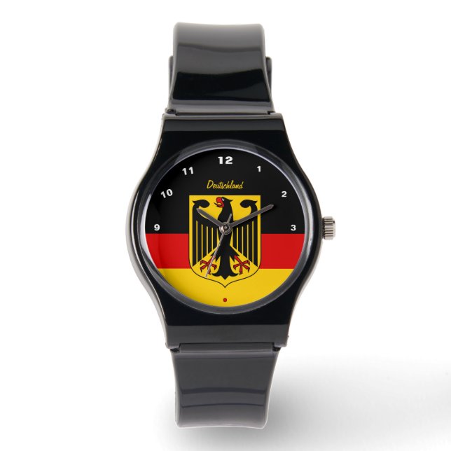 Relógio German Flag Watch, Alemanha patriota/sport (Frente)