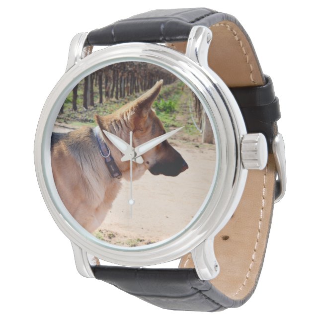 Relógio German shepherd De Alerta Em Serviço De Guarda, (Angular)