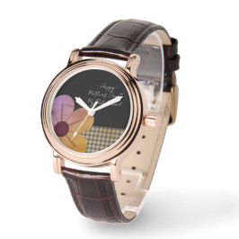 Relógio Gift For Mom, Happy Mothers Day,Flower Art