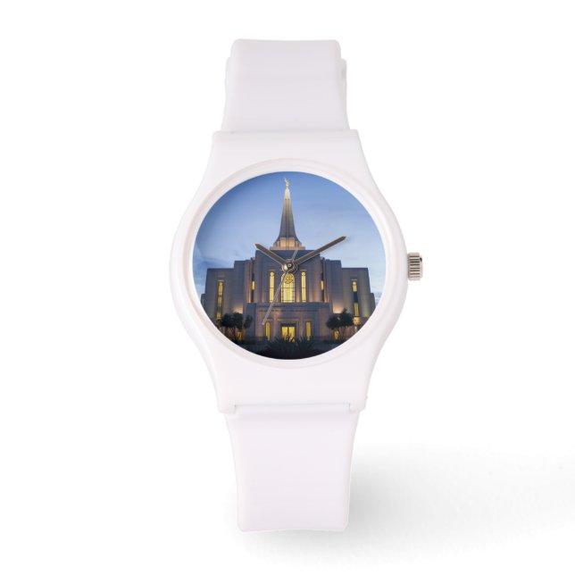 Relógio Gilbert Arizona LDS Temple White Silicon Watch (Frente)