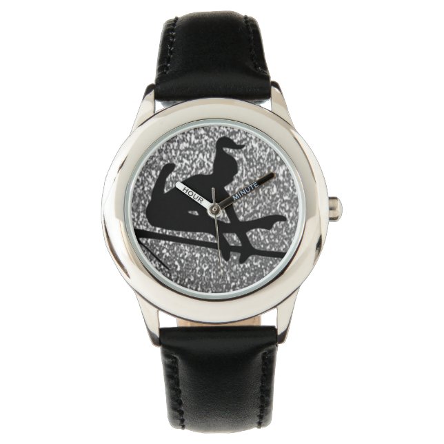 Relógio ginástica Black & Silver Sparkle e Watch (Frente)
