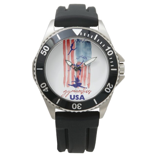 Relógio Ginástica de bandeira americana (Frente)