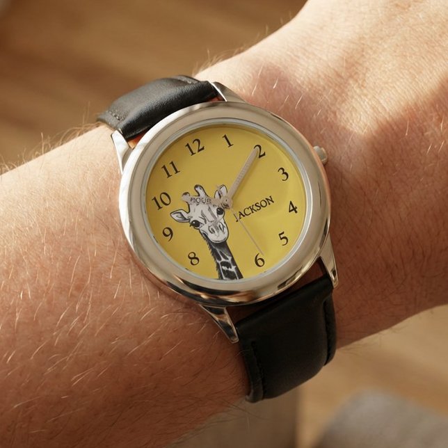 Relógio Girafa de Crianças Bonitas Personalizada (Criador carregado)