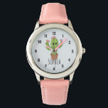 Relógio Girls Cute Kawaii Cactus Cartoon e Kids<br><div class="desc">Este lindo relógio de crianças neutras apresenta um adorável desenho desenhado à mão em cacto kawaii. Este design de hipster bonito também tem um lugar para você adicionar o nome da sua garota. Com números claros e facilmente legíveis, este 'primeiro' relógio é excelente para aqueles que começam a aprender o...</div>