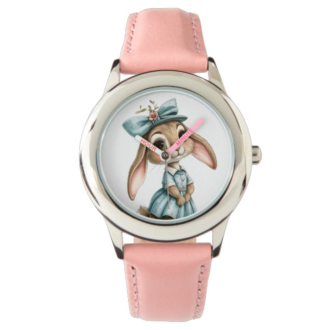 Relógio Girly Rabbit in a blue dress (Frente)