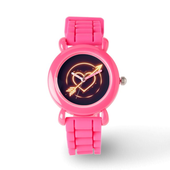 Relógio glowing image of a heart with cupid's arrow (Frente)