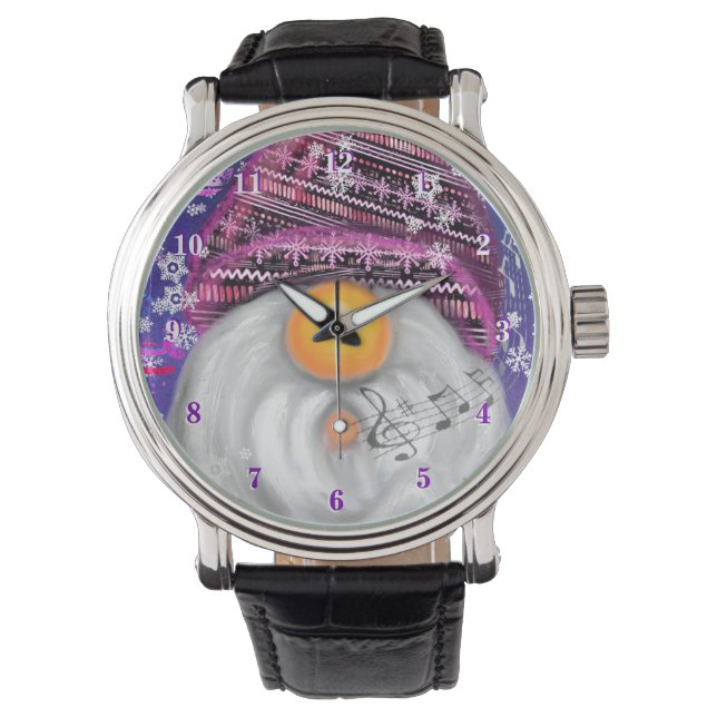 Relógio Gnomo Canta Feliz Canção De Natal (Frente)