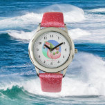 Relógio gnomo flamingo flutuante de praia flutuante<br><div class="desc">fofo flutuante gnomo flamingo float Watch</div>