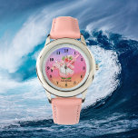 Relógio gnomo flamingo flutuante de praia flutuante<br><div class="desc">fofo flutuante gnomo flamingo float Watch</div>