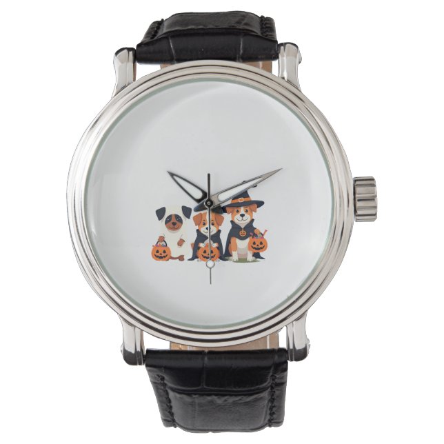 Relógio Golden Retriever Ghost Halloween Trick Or Treat Do (Frente)