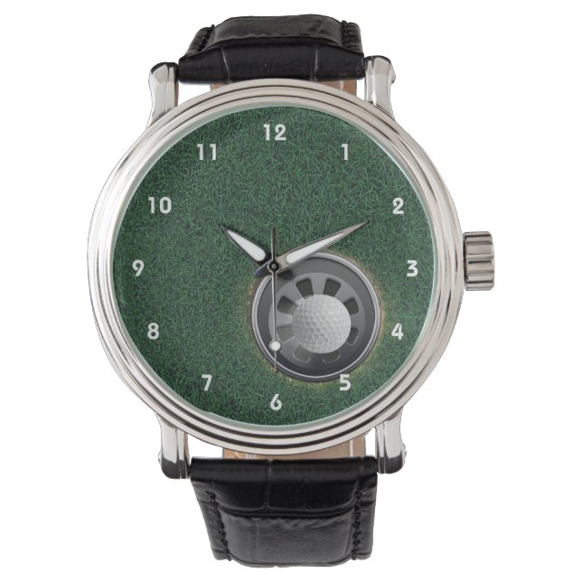 Relógio Golfe Cup e Ball sobre os Verdes (Frente)