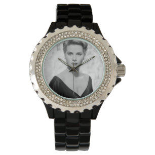 Relógio Grace Kelly, Rinoestone Black Enamel Watch, 1955