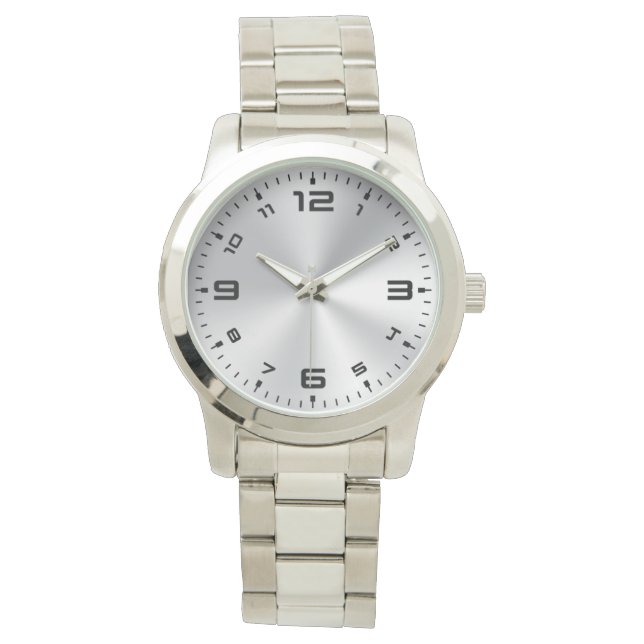 Relógio Gradação Prateada Grande (Frente)