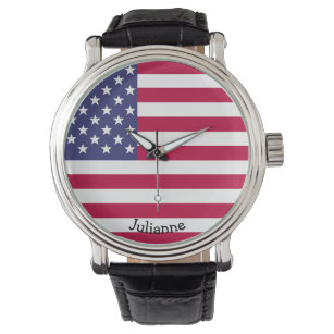 Relógio gráfico bandeira americana
