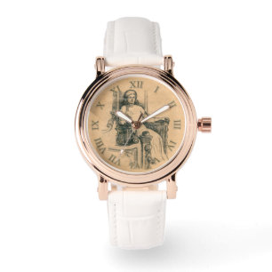 Relógio Gráficos de lápis de senhora no artesanato