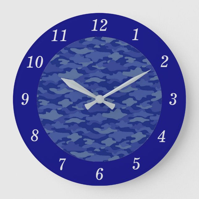 RELÓGIO GRANDE 迷彩　ブルー  ラウンド壁時計 (Frente)