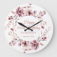 100.º Aniversário - Borgonha Rosa Personalizada